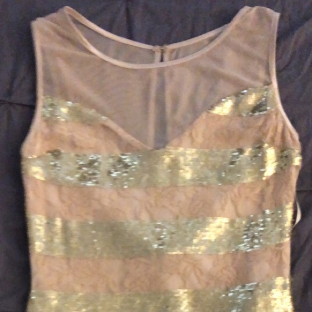 City Studio gold sequin dress